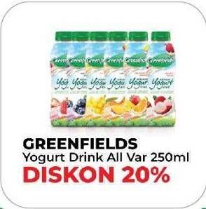 Promo Harga GREENFIELDS Yogurt Drink All Variants 250 ml - Yogya