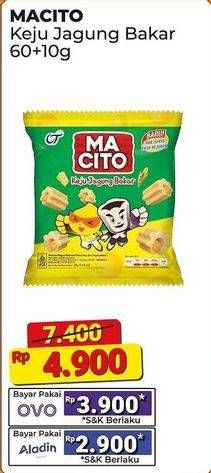Promo Harga Macito Snack Keju Jagung Bakar 70 gr - Alfamart