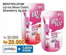 Promo Harga Lip Ice Sheer Color Natural, Strawberry 2 gr - Indomaret