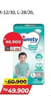 Promo Harga Sweety Silver Pants M32, M30, XL24, L26, L28 24 pcs - Alfamart