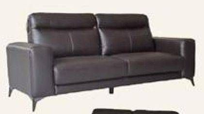 Promo Harga LEATHER Rilley Sofa 3 Seat Brown  - Carrefour