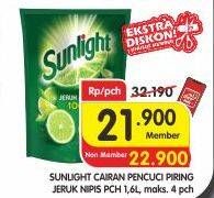 Promo Harga SUNLIGHT Pencuci Piring Jeruk Nipis 100 1600 ml - Superindo