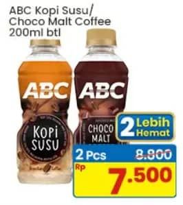Promo Harga ABC Minuman Kopi Choco Malt Coffee, Milk Coffee 200 ml - Indomaret