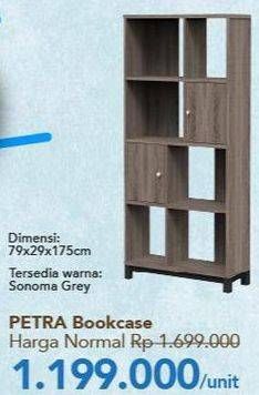 Promo Harga PETRA Bookcase Sonoma 79x29x175cm  - Carrefour