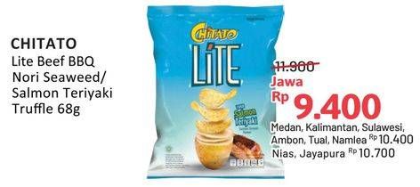 Promo Harga Chitato Lite Snack Potato Chips Beef BBQ, Seaweed, Salmon Teriyaki 68 gr - Alfamidi