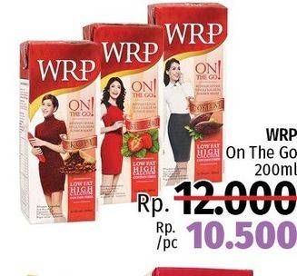 Promo Harga WRP Susu Cair On The Go 200 ml - LotteMart