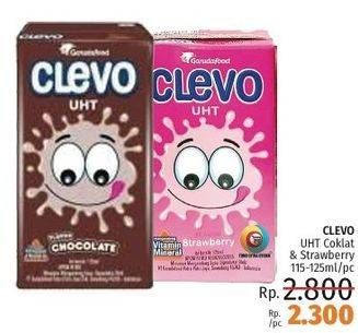 Promo Harga CLEVO Minuman Susu Chocolate, Strawberry 125 ml - LotteMart