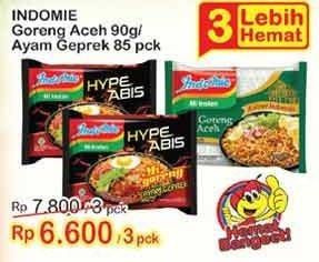 Promo Harga Mi Goreng Aceh/ Geprek 3s 85/90gr  - Indomaret