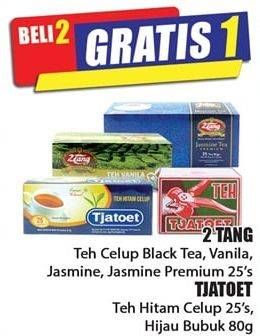 Promo Harga 2TANG Teh Celup Black Tea, Vanila, Jasmine, Jasmine Premium 25pcs, TJATOET Teh Hitam Celup 25pcs, Hijau Bubuk 80g  - Hari Hari