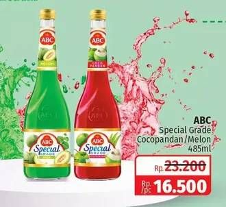 Promo Harga ABC Syrup Special Grade Coco Pandan, Melon 485 ml - Lotte Grosir
