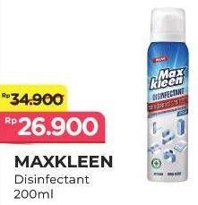 Promo Harga MAX KLEEN Disinfectant Spray Reguler 200 ml - Alfamart