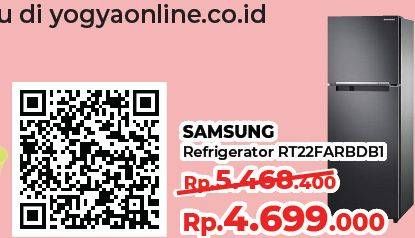 Promo Harga Samsung RT22FARBDB1/SE Kulkas 2 Pintu dengan Digital Inverter 234L   - Yogya