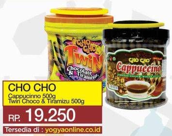 Promo Harga CHO CHO Wafer Stick Cappucino, Twin Choco, Tiramisu 500 gr - Yogya