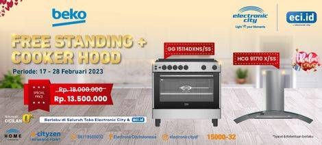 Promo Harga Beko GG 15114DXNS/SS FREE STANDING GAS COOKER STAINLESS  - Electronic City