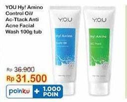 Promo Harga YOU Hy! Amino Facial Wash Oil Control, Anti-acne 100 gr - Indomaret