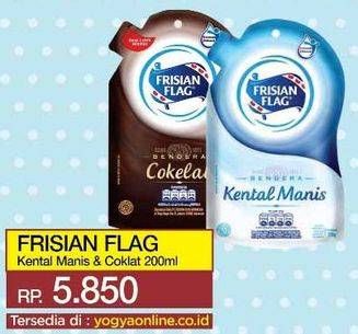 Promo Harga FRISIAN FLAG Susu Kental Manis Putih, Cokelat 200 ml - Yogya