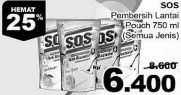 Promo Harga SOS Pembersih Lantai All Variants 750 ml - Giant