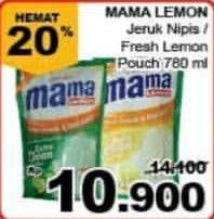 Promo Harga MAMA LEMON Cairan Pencuci Piring Jeruk Nipis, Lemon 780 ml - Giant