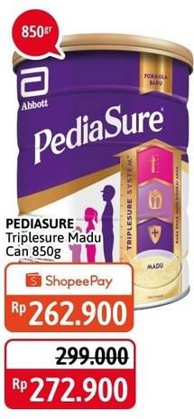 Promo Harga PEDIASURE Complete Triplesure Madu 850 gr - Alfamidi