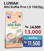 Promo Harga Luwak White Koffie Less Sugar per 10 sachet 20 gr - Alfamart