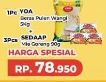 YOA Beras + Sedaap Mie Goreng