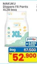 Promo Harga Makuku Comfort Fit Diapers Pants XL24 24 pcs - Indomaret