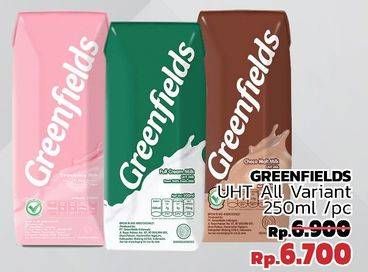 Promo Harga GREENFIELDS UHT All Variants 250 ml - LotteMart