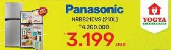 Promo Harga PANASONIC NRBB210VS Kulkas 2 Pintu 210 ltr - Yogya