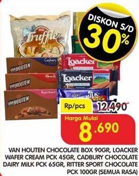 Promo Harga VAN HOUTEN / LOACKER / CADBURY / RITTER SPORT Chocolate  - Superindo