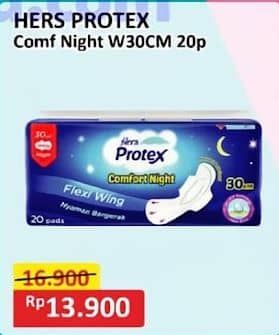 Promo Harga Hers Protex Comfort Night Wing 30cm 20 pcs - Alfamart