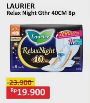 Promo Harga Laurier Relax Night Gathers 40cm 8 pcs - Alfamart