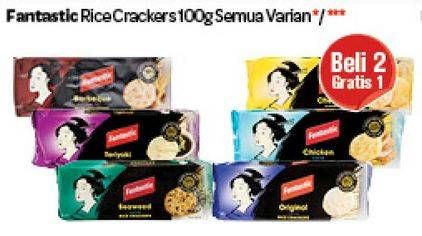 Promo Harga FANTASTIC Rice Crackers All Variants 100 gr - Carrefour