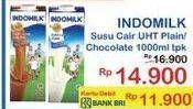 Promo Harga Indomilk Susu UHT Cokelat, Full Cream Plain 1000 ml - Indomaret