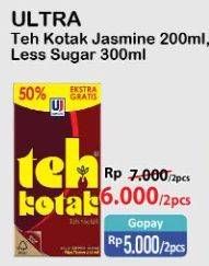 Promo Harga ULTRA Teh Kotak Jasmine, Less Sugar 200 ml - Alfamart