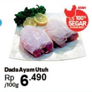 Promo Harga Dada Ayam Utuh per 100 gr - Carrefour