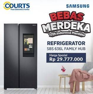 Promo Harga Samsung RS5000RC Side By Side Refrigerators with Family Hub  - COURTS