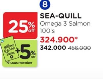 Promo Harga Sea Quill Omega 3 Salmon 100 pcs - Watsons