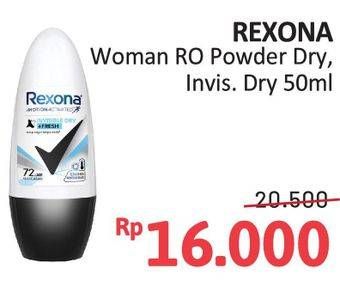 Promo Harga Rexona Deo Roll On Powder Dry, Invisible Dry 50 ml - Alfamidi
