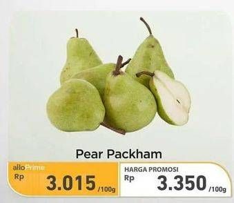 Promo Harga Pear Packham per 100 gr - Carrefour