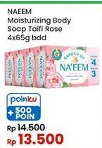 Promo Harga NAEEM Moisturizing Body Soap Kecuali Taifi Rose per 4 pcs 65 gr - Indomaret