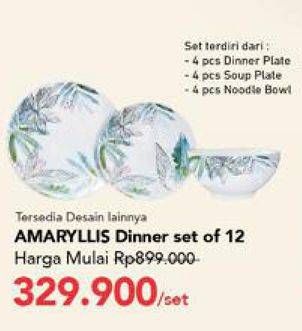 Promo Harga AMARYLLIS Dinner Set per 12 pcs - Carrefour