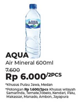 Promo Harga Aqua Air Mineral 600 ml - Alfamidi