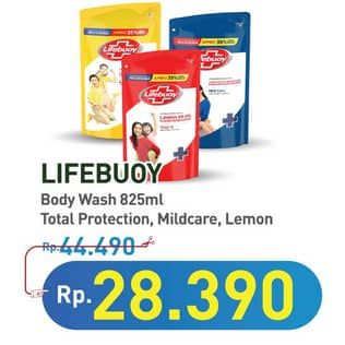 Promo Harga Lifebuoy Body Wash Total 10, Mild Care, Lemon Fresh 850 ml - Hypermart