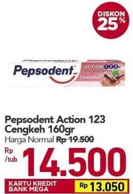 Promo Harga PEPSODENT Pasta Gigi Action 123 Cengkeh 160 gr - Carrefour