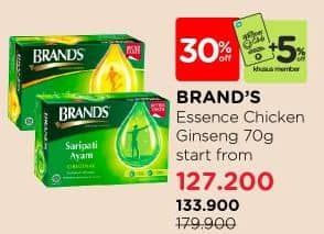 Brands Essence Of Chicken 70 gr Diskon 25%, Harga Promo Rp133.900, Harga Normal Rp179.900, Start from, 
Khusus Member Rp. 127.200, Khusus Member