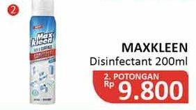 Promo Harga MAX KLEEN Disinfectant Spray Reguler 200 ml - Alfamidi