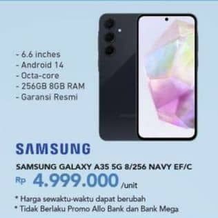 Promo Harga Samsung A35 5G 8/256 GB  - Carrefour