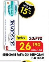 Promo Harga SENSODYNE Pasta Gigi Deep Clean 100 gr - Superindo