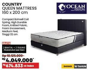 Promo Harga Ocean Country Queen Mattress 160 X 200 Cm  - COURTS