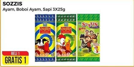 Promo Harga So Good Sozzis Ayam, Boboi Boy Ayam, Sapi per 3 pcs 25 gr - Alfamart